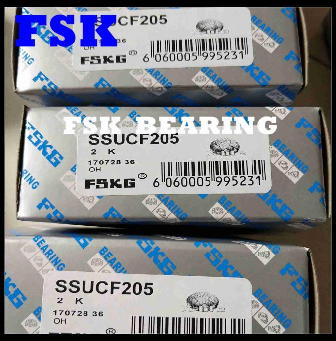 Βαλμένος φλάντζα βαθμός τροφίμων ρουλεμάν φραγμών μαξιλαριών τύπων SSUCF205 υλικό 304/316/440 1
