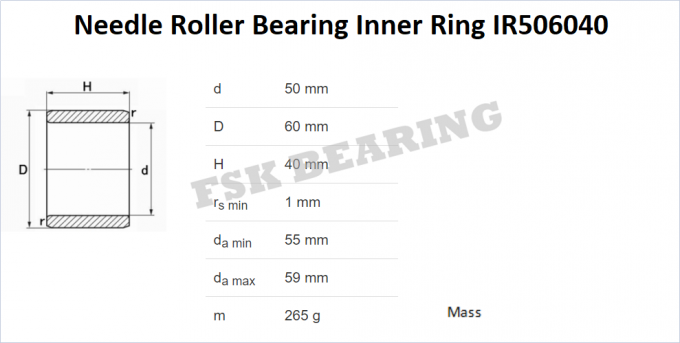 Εσωτερικό δαχτυλίδι Thicked IR506040 IR556025 IR556035 για το μανίκι του Μπους χάλυβα χρωμίου ρουλεμάν κυλίνδρων βελόνων Gcr15 0
