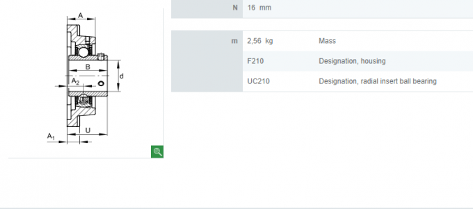 Τετραγωνική συμπεριφορά φραγμών μαξιλαριών UCF210 με την κάλυψη & τη βίδα, Wear-resistant 1